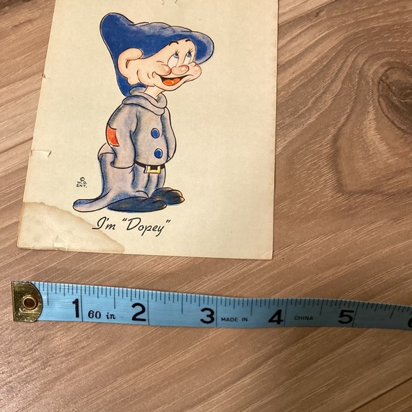 Vintage 1940’s 7 dwarf WDW print - Picture 5 of 7
